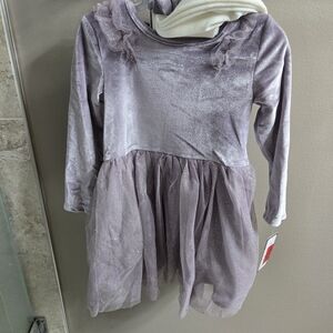 NWT Little Lass Baby Girls 24 Month 3 Piece Lavendar Dress,tights, and Headband